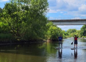 新井田川でSUPピクニック